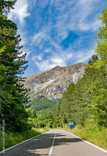 Mountain Road Panorama Toward Forca di Presta