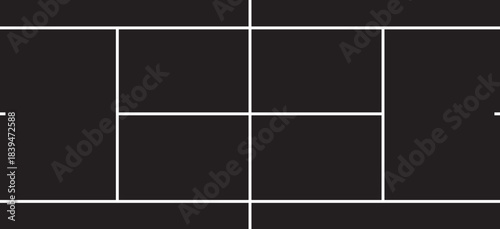 Tennis court marking in top view vector illustration. Tennis court marking layout isolated on transparent background. Sports ground for active recreation.