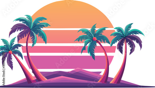 summer, sea, palm, beach, island