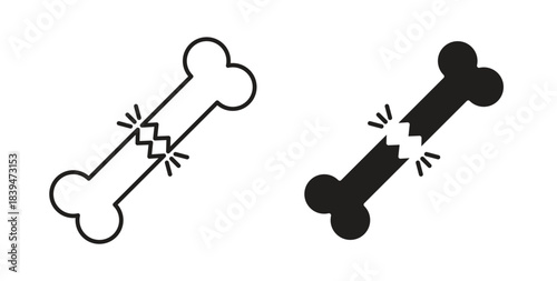 Fracture icons silhouettes. Vector elements for design.
