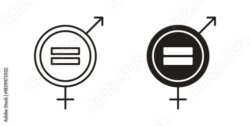 Gender equality icons silhouettes. Vector elements for design.
