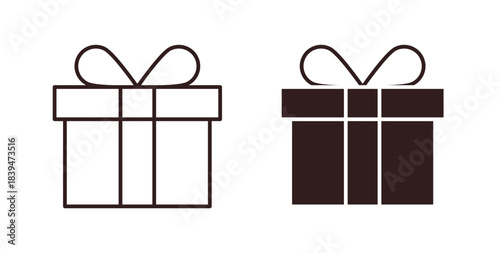 Gift box icons silhouettes. Vector elements for design.