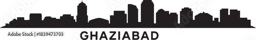 Ghaziabad Skyline Cityscape Vector City Minimalist. design Vector black silhouette