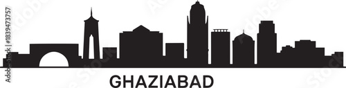 Ghaziabad Skyline Cityscape Vector City Minimalist. design Vector black silhouette