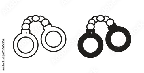 Handcuffs icons silhouettes. Vector elements for design.