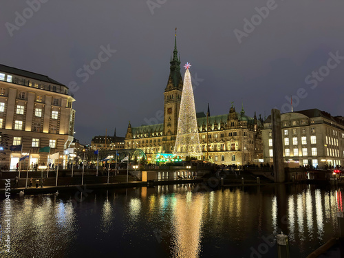 Christmas tree at Hamburg Rathaus