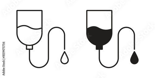 Infusion icons silhouettes. Vector elements for design.
