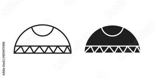 Islamic religious cap icons silhouettes. Vector elements for design.