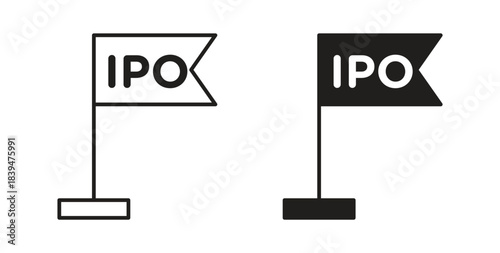 IPO icons silhouettes. Vector elements for design.