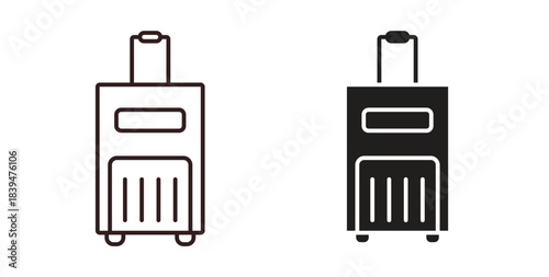 Journey bag icons silhouettes. Vector elements for design.