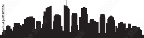 Modern City Skyline Vector illustration. design Vector black silhouette