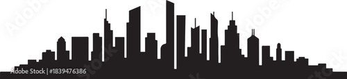 Modern City Skyline Vector illustration. design Vector black silhouette