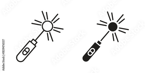 Laser icons silhouettes. Vector elements for design.