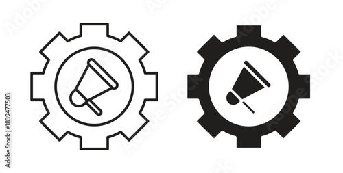 Marketing automation icons silhouettes. Vector elements for design.