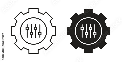 Mass customization icons silhouettes. Vector elements for design.