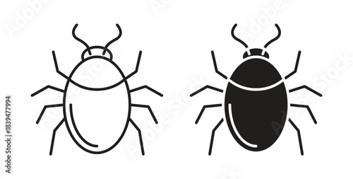 Mite icons silhouettes. Vector elements for design.