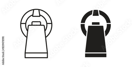 MRI machine icons silhouettes. Vector elements for design.