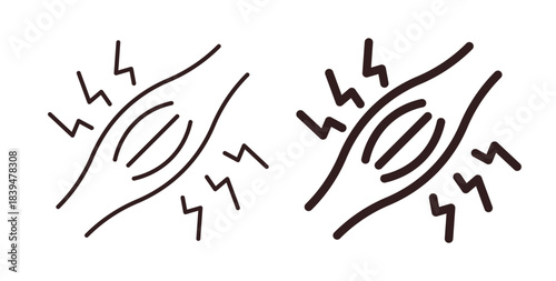 Muscle pain icons silhouettes. Vector elements for design.