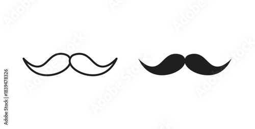 Mustache icons silhouettes. Vector elements for design.