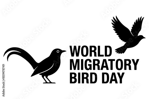 World Migratory Bird Day,
Celebrating World Migratory Bird Day,
Black Bird Silhouettes Illustration