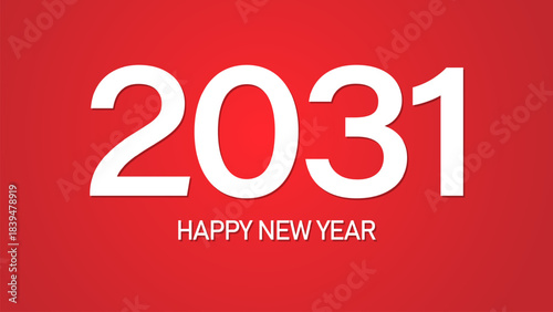2031 text. New year 2031 minimalist. Happy new year. design template for new year celebration. 2031 calendar. Year 2031 celebration greeting background template