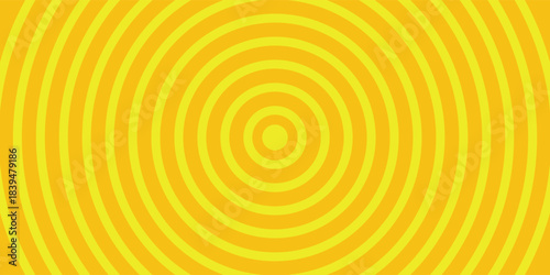 Yellow Circle Radial Background Pop Art Design Template