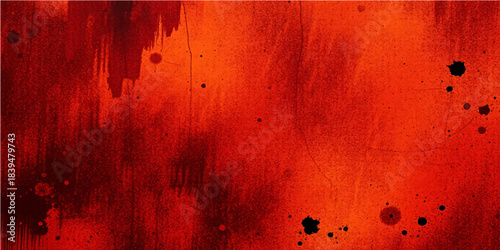 Old dirty red grunge paint texture on wood for a vintage dark Christmas wallpaper design backdrop