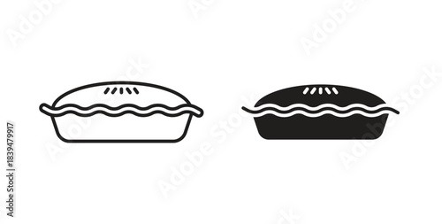 Pie icons silhouettes. Vector elements for design.