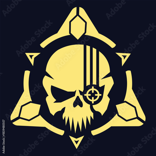Warrior Skull Emblem Esports Gaming Logo Vector.eps