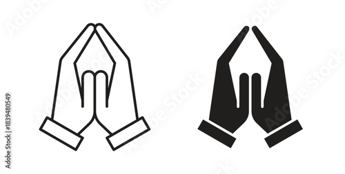 Pray icons silhouettes. Vector elements for design.