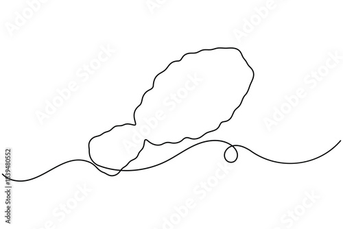 Fried chicken icon continuous one line drawing on white background minimalist drumstick leg wing sign symbol outline vector illustration