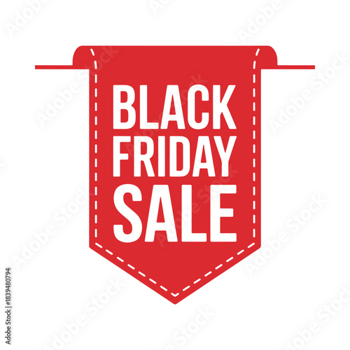 A red banner displaying the text black friday sale in white letters