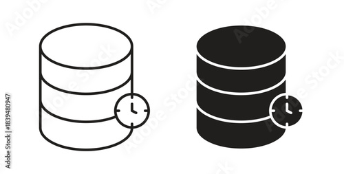 Real time data icons silhouettes. Vector elements for design.