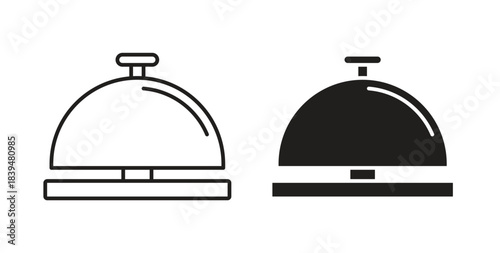Reception bell icons silhouettes. Vector elements for design.