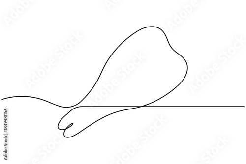 Fried chicken icon continuous one line drawing on white background minimalist drumstick leg wing sign symbol outline vector illustration