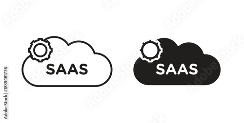 SaaS icons silhouettes. Vector elements for design.