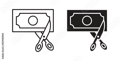 Salary deduction icons silhouettes. Vector elements for design.