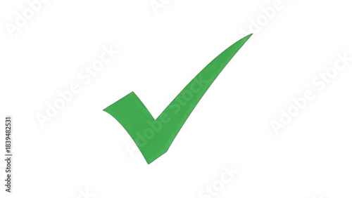 Green check mark symbol isolated on a transparent background