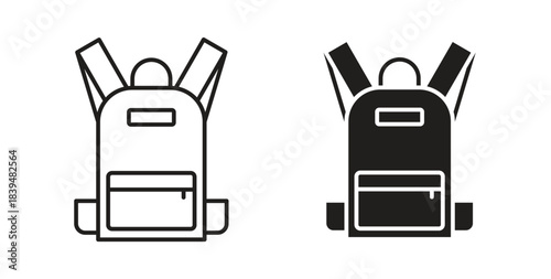 School bag icons silhouettes. Vector elements for design.