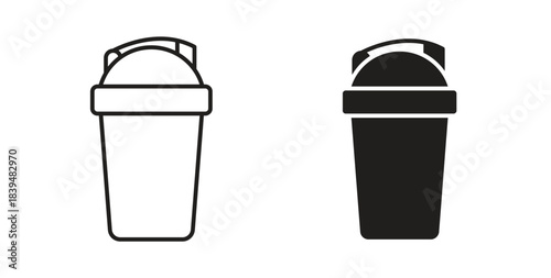 Shaker cup icons silhouettes. Vector elements for design.