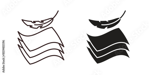 Soft fabric icons silhouettes. Vector elements for design.