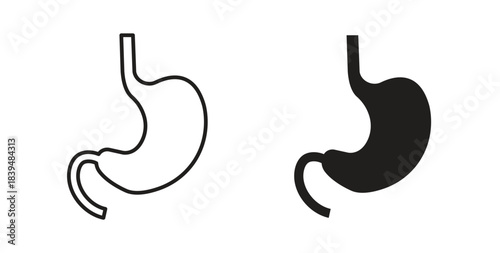 Stomach icons silhouettes. Vector elements for design.
