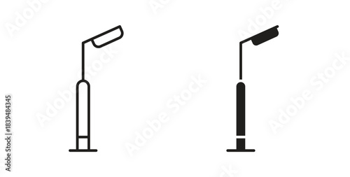 Street lamp icons silhouettes. Vector elements for design.