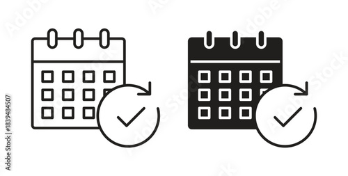 Subscription icons silhouettes. Vector elements for design.