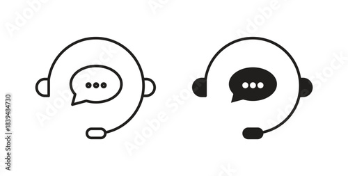Support service icons silhouettes. Vector elements for design.