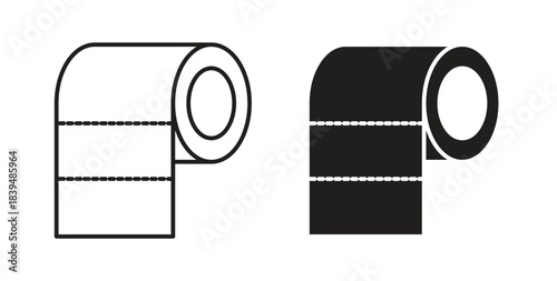 Toilet paper roll icons silhouettes. Vector elements for design.