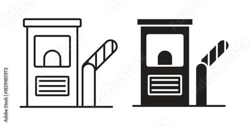 Toll plaza icons silhouettes. Vector elements for design.