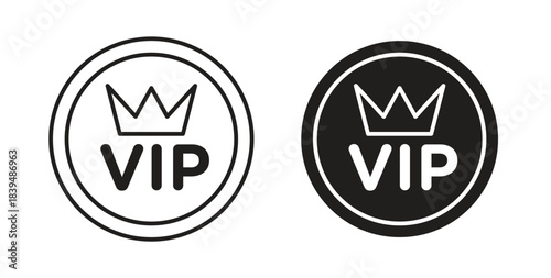 VIP icons silhouettes. Vector elements for design.