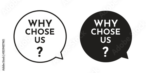 Why us icons silhouettes. Vector elements for design.