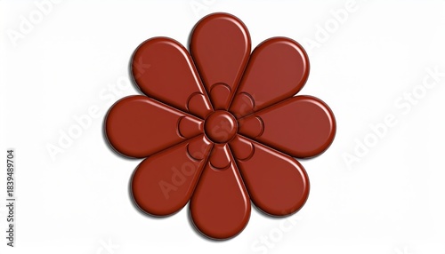 Red flower isolated stark white background enhances beauty petals unfold gracefully showcasing rich crimson hue